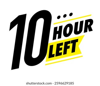 Countdown 10 hours left vector badge