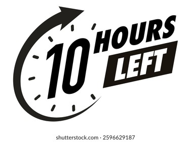 Countdown 10 hours left vector badge