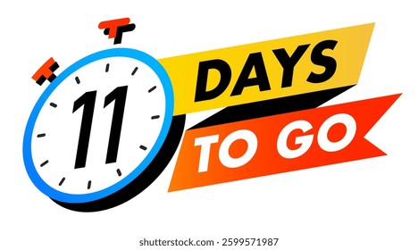 Countdown 11 days to go vector badge