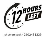 Countdown 12 hours left vector badge