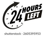 Countdown 24 hours left vector badge