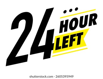 Countdown 24 hours left vector badge