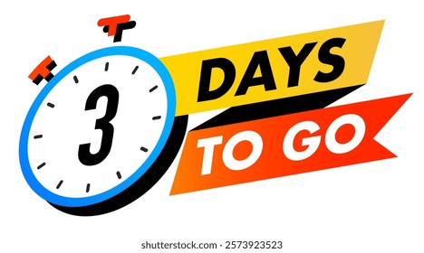 Countdown 3 days to go vector badge