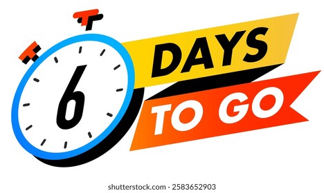 Countdown 6 days to go vector badge