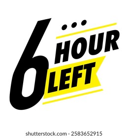 Countdown 6 hours left vector badge
