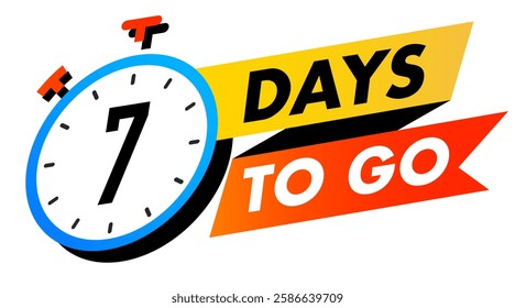 Countdown 7 days to go vector badge