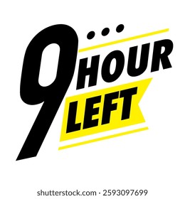 Countdown 9 hours left vector badge
