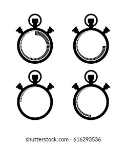 Countdown. Analog timer icons set, vector illustration, Clock picture, watch icon