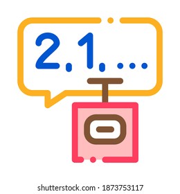 Countdown To Bang Icon Vector. Outline Countdown To Bang Sign. Color Isolated Contour Symbol Illustration