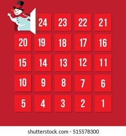 Countdown to Christmas Advent Calendar. Day 25. EPS 10 vector.