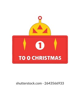 a countdown clock to christmas in red and gold