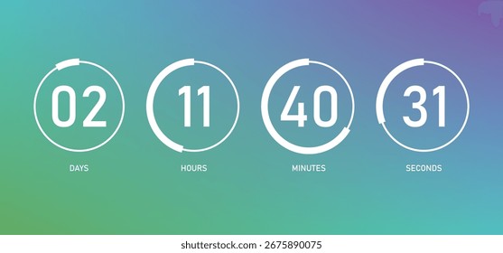 Countdown clock counter timer. coming soon or under construction website page time remaining count down. digital clock hour, minutes and seconds. customizable timer