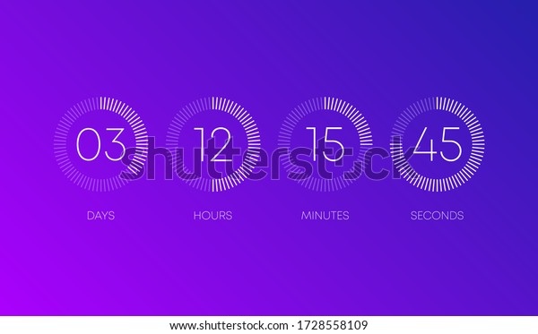Countdown Clock On Orange Gradient Background Stock Vector (Royalty ...