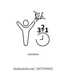 countdown concept line icon. Simple element illustration. countdown concept outline symbol design.