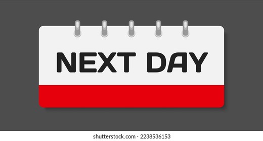 Countdown daily page calendar icon - next day. Vector number day to go. Agenda app, business deadline, date. Reminder, schedule simple pictogram. Countdown for sale, promotion. Last day
