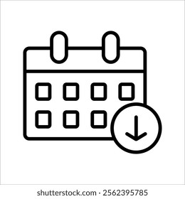 Countdown daily page calendar icon - 1 day left. Vector number day to go. Agenda app, business deadline, date. Reminder, schedule simple pictogram.