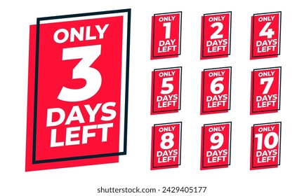 countdown days left to go website or sale promotion vector