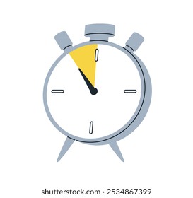 Countdown, deadline, time limit concept. Hours running out on clock, alarm, timer. Last chance, final minutes, urgency, punctuality. Flat graphic vector illustration isolated on white background