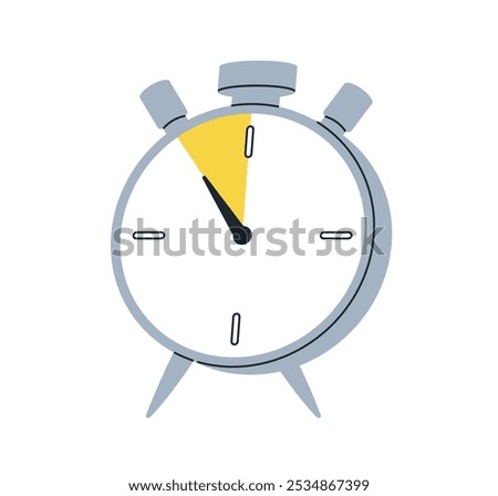 Countdown, deadline, time limit concept. Hours running out on clock, alarm, timer. Last chance, final minutes, urgency, punctuality. Flat graphic vector illustration isolated on white background