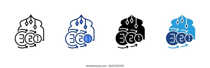 Countdown To Eid icon sheet multiple style collection
