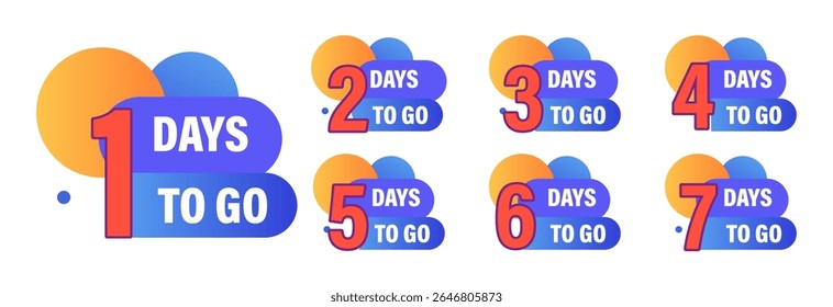 Countdown to event with colorful days reminder design