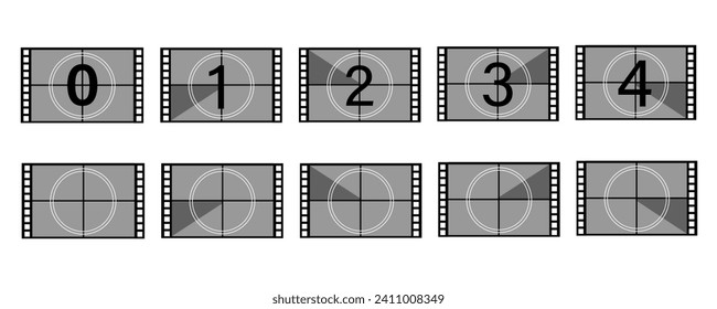 countdown frame retro film icon. Counted down numbers on retro symbol design vector ilustration.