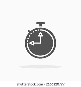 Countdown glyph icon. Can be used for digital product, presentation, print design and more.