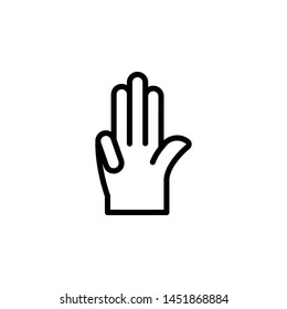 Countdown hand gesture outline icon. Element of hand gesture illustration icon. signs, symbols can be used for web, logo, mobile app, UI, UX