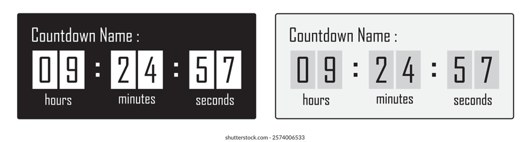 Countdown hours minutes seconds icon, vector illustration