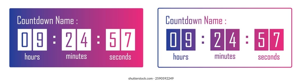 Countdown hours minutes seconds icon, vector illustration