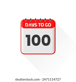 Countdown icon 100 Days Left for sales promotion. Promotional sales banner 100 days left to go