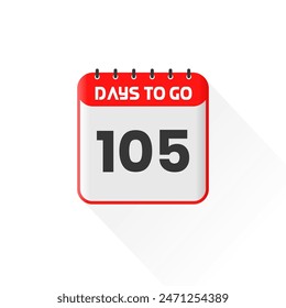 Countdown icon 105 Days Left for sales promotion. Promotional sales banner 105 days left to go