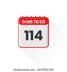 Countdown icon 114 Days Left for sales promotion. Promotional sales banner 114 days left to go