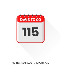 Countdown icon 115 Days Left for sales promotion. Promotional sales banner 115 days left to go