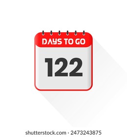 Countdown icon 122 Days Left for sales promotion. Promotional sales banner 122 days left to go