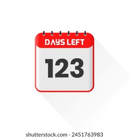 Countdown icon 123 Days Left for sales promotion. Promotional sales banner 123 days left to go