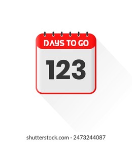 Countdown icon 123 Days Left for sales promotion. Promotional sales banner 123 days left to go