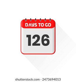 Countdown icon 126 Days Left for sales promotion. Promotional sales banner 126 days left to go