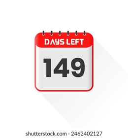 Countdown icon 149 Days Left for sales promotion. Promotional sales banner 149 days left to go