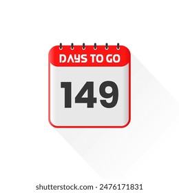 Countdown icon 149 Days Left for sales promotion. Promotional sales banner 149 days left to go