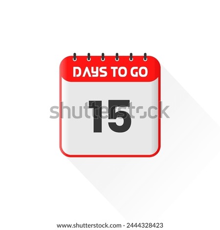 Countdown icon 15 Days Left for sales promotion. Promotional sales banner 15 days left to go