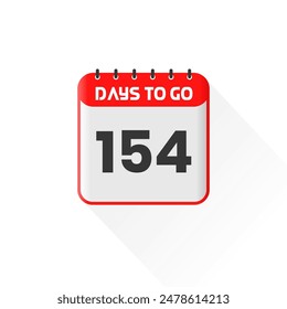 Countdown icon 154 Days Left for sales promotion. Promotional sales banner 154 days left to go