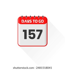 Countdown icon 157 Days Left for sales promotion. Promotional sales banner 157 days left to go