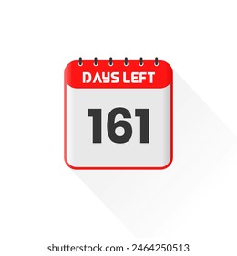 Countdown icon 161 Days Left for sales promotion. Promotional sales banner 161 days left to go