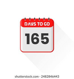 Countdown icon 165 Days Left for sales promotion. Promotional sales banner 165 days left to go