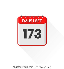 Countdown icon 173 Days Left for sales promotion. Promotional sales banner 173 days left to go