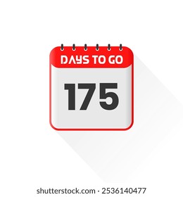 Countdown icon 175 Days Left for sales promotion. Promotional sales banner 175 days left to go