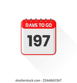 Countdown icon 197 Days Left for sales promotion. Promotional sales banner 197 days left to go