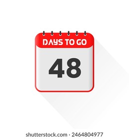 Icono de cuenta regresiva Quedan 48 días para la promoción de ventas. Anuncio de ventas promocionales quedan 48 días