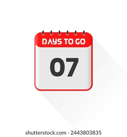 Countdown icon 7 Days Left for sales promotion. Promotional sales banner 7 days left to go